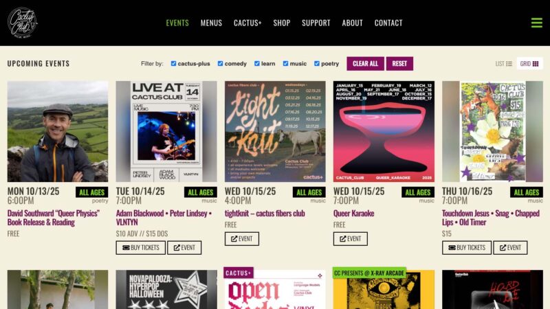 Cactus Club Venue Website