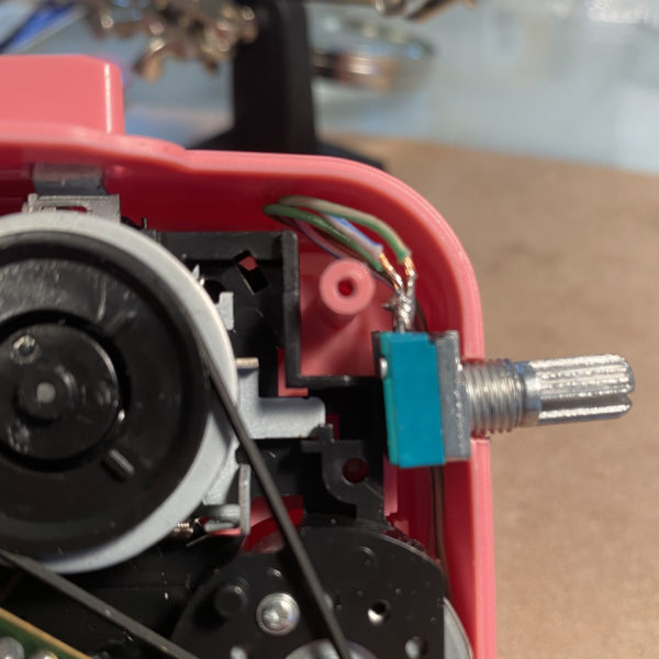 Fit potentiometer into case